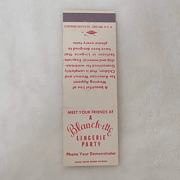 Blanch-ette Lingerie Party Front Strike MLM Matchbook Blanchette Indianapolis IN - Picture 4 of 5